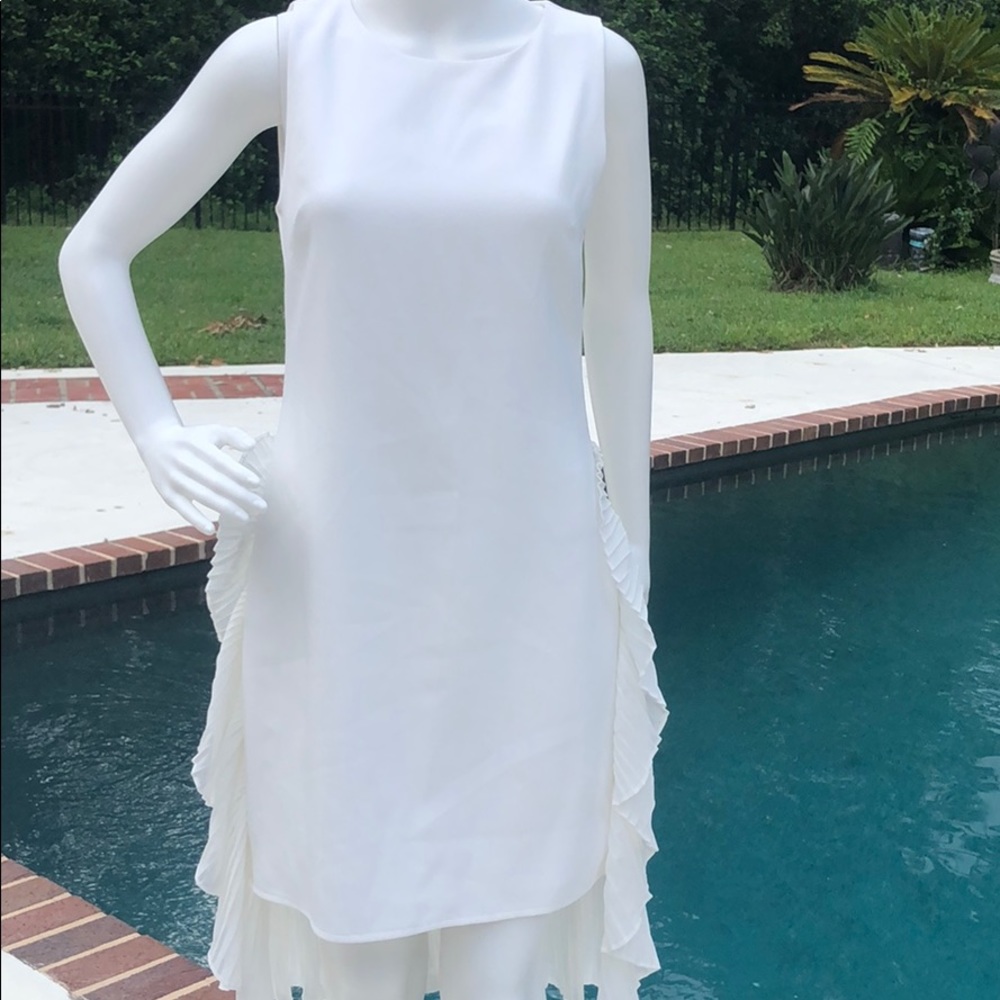 NWT After Market white dress with ruffles.